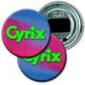 2 1/4" Diameter Round PVC Bottle Opener w/ 3D Lenticular Images - Pink/Purple (Custom)